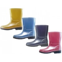 RB-60 - Wholesale Youth's "EasyUSA" Water Proof Soft Plain Rubber Rain Boots ( *Asst. Mt. Purple. Mt. Pink, Mt. Blue & Mt. Yellow ) 